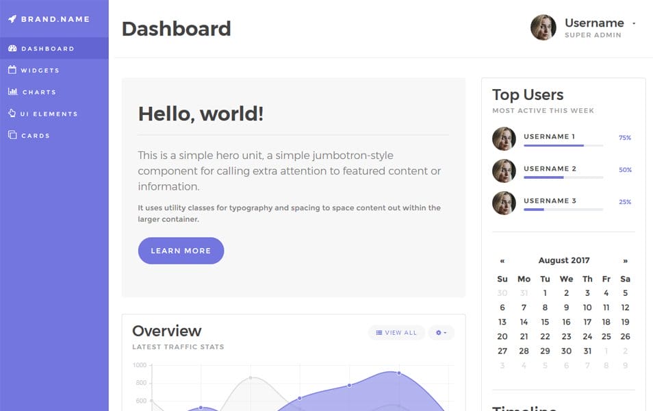 Bootstrap 4 Admin Dashboard Template