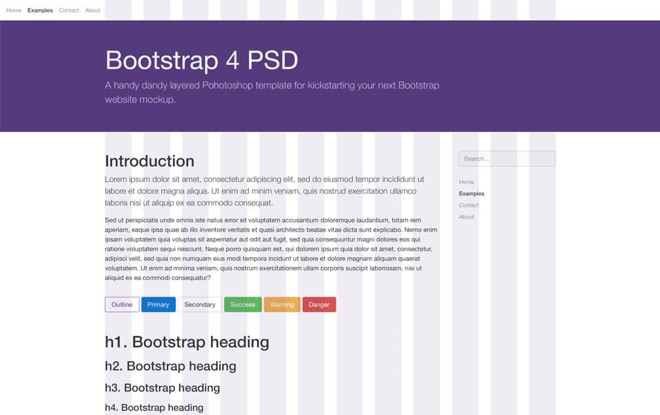 Bootstrap 4 PSD Template