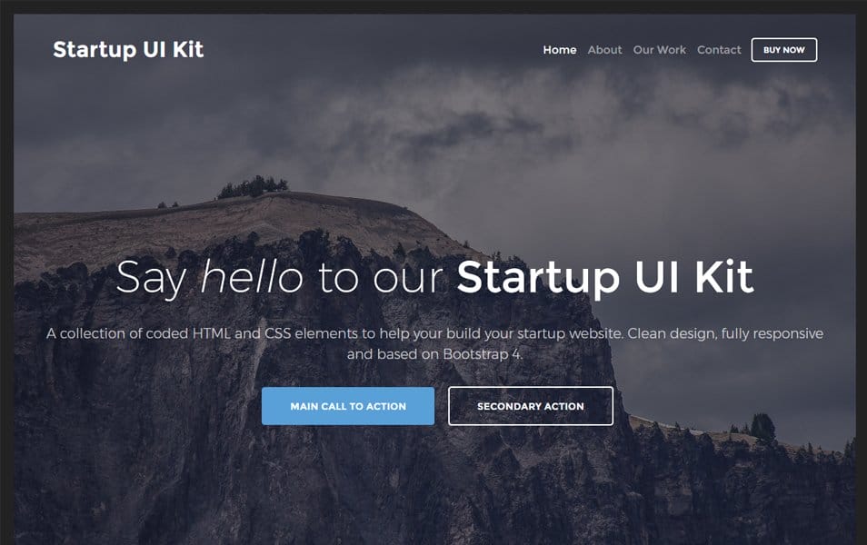 Bootstrap 4 Startup UI Kit