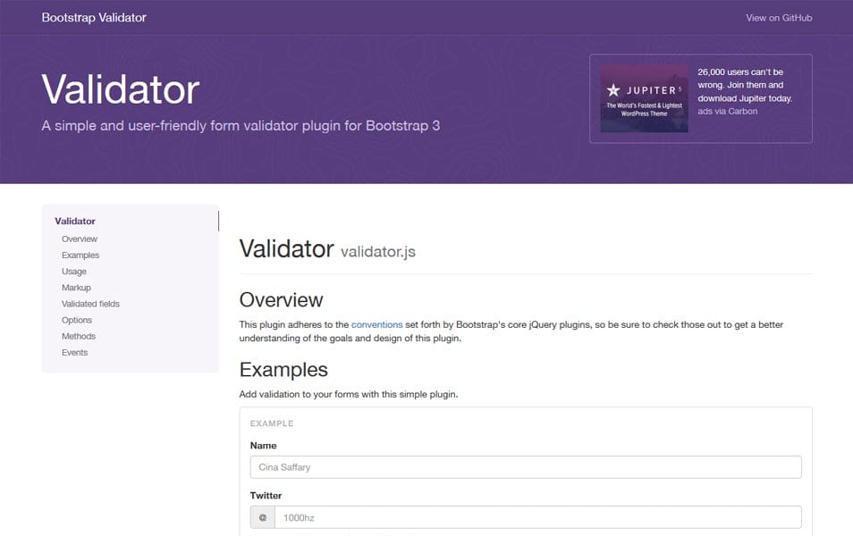 Bootstrap Validator