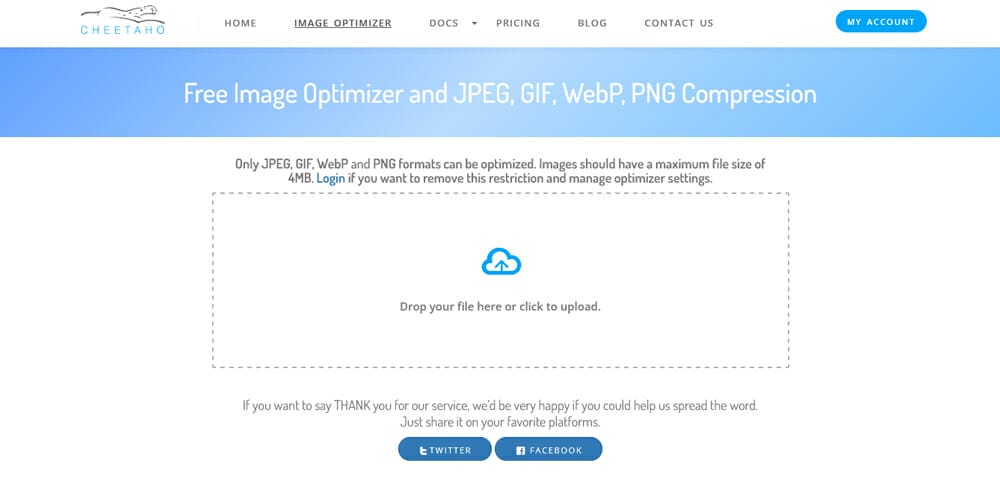 The Best Image Optimization Tools 63 Cheetaho Online Image Optimizer