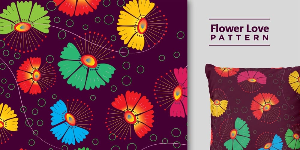 Free Flower Love Pattern