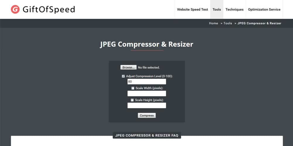 GiftOfSpeed JPG Compressor