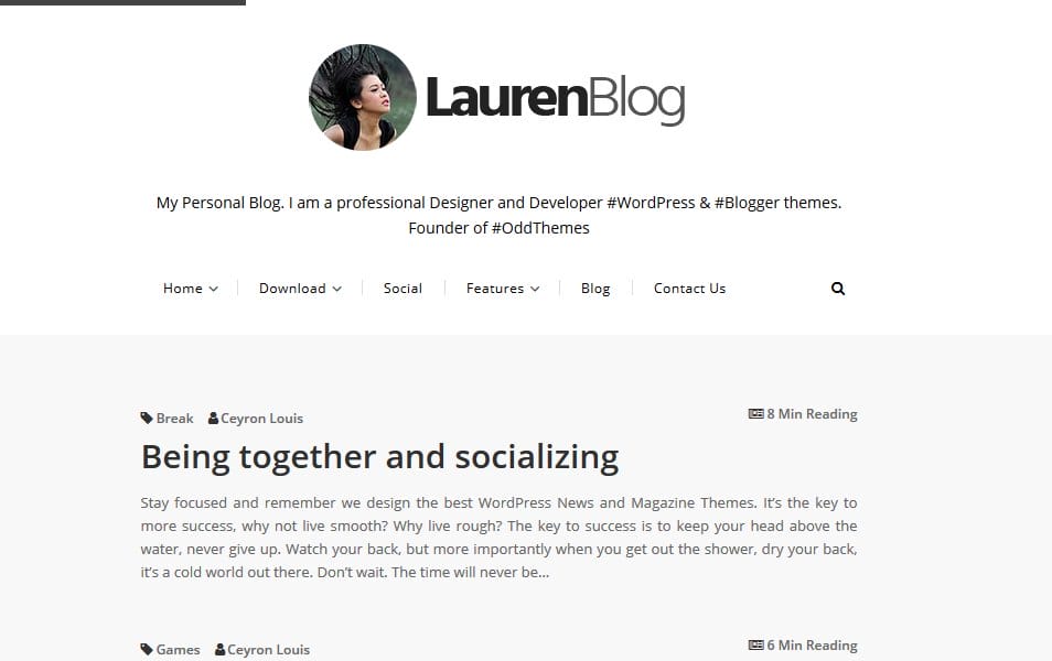 Lauren Responsive Blogger Template