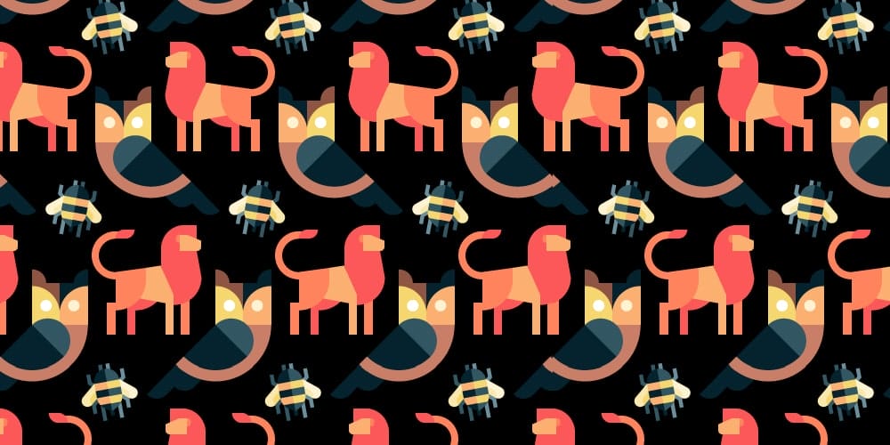 Lions-owls-and-bears-seamless-Patterns