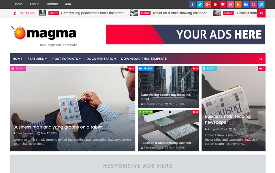 Magma Responsive Blogger Template