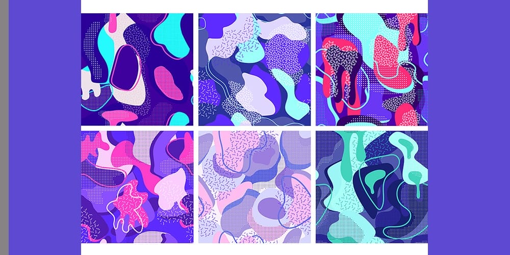 Mint Lavender Vector Patterns