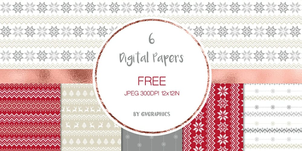 Pixel Winter Digital Papers