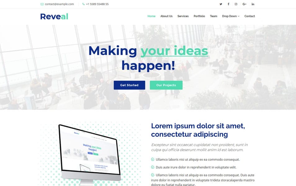 Reveal Bootstrap Theme