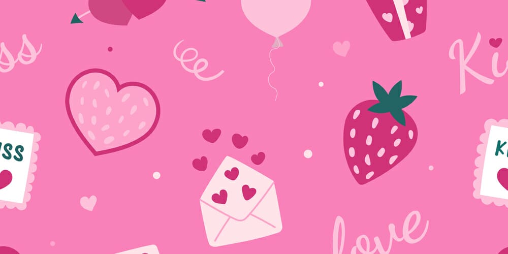 Romantic Valentines Day Seamless Patterns
