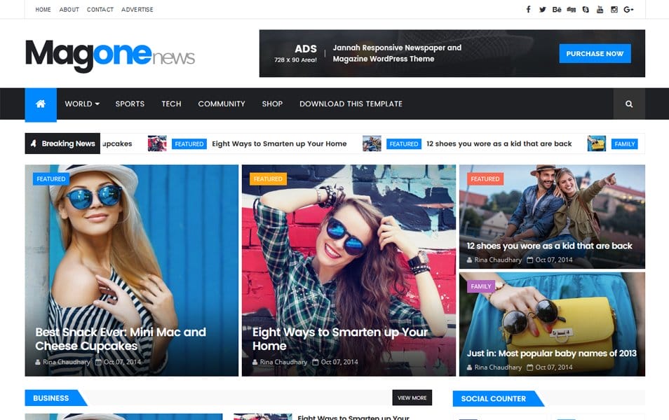 The MagOne Responsive Blogger Template