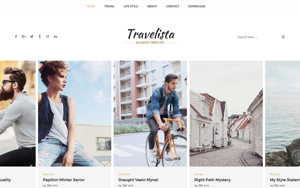 Travelista Responsive Blogger Template