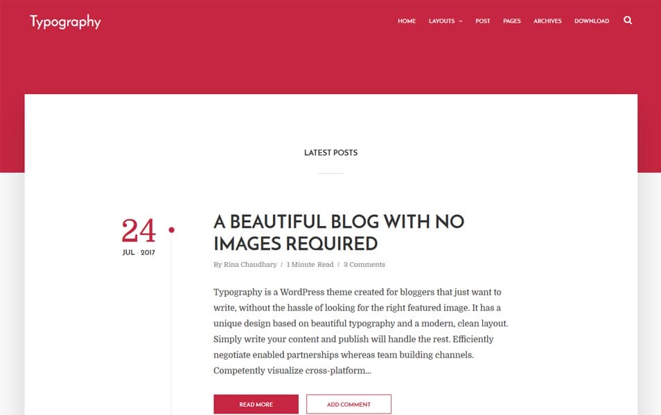 Typography Responsive Blogger Template