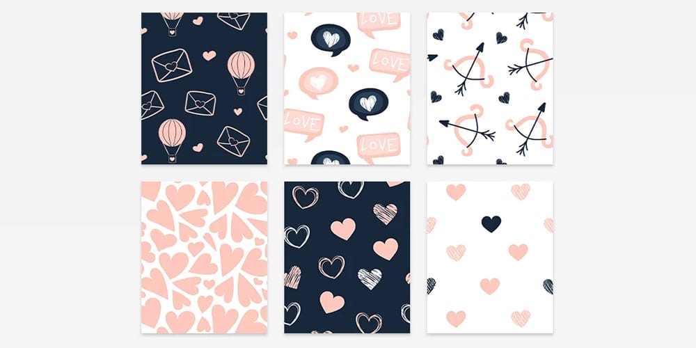 Valentines Day Pattern Set