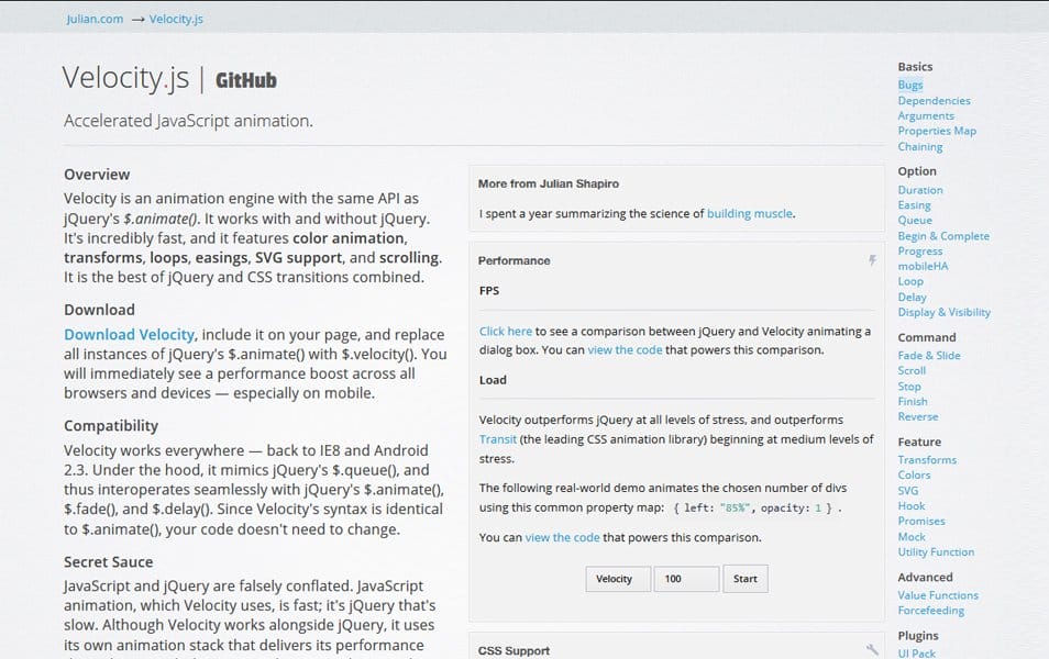 25+ CSS Animation Libraries 2022 35 Velocity.js