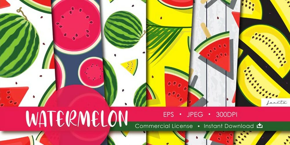 Watermelon Fruit Seamless Pattern