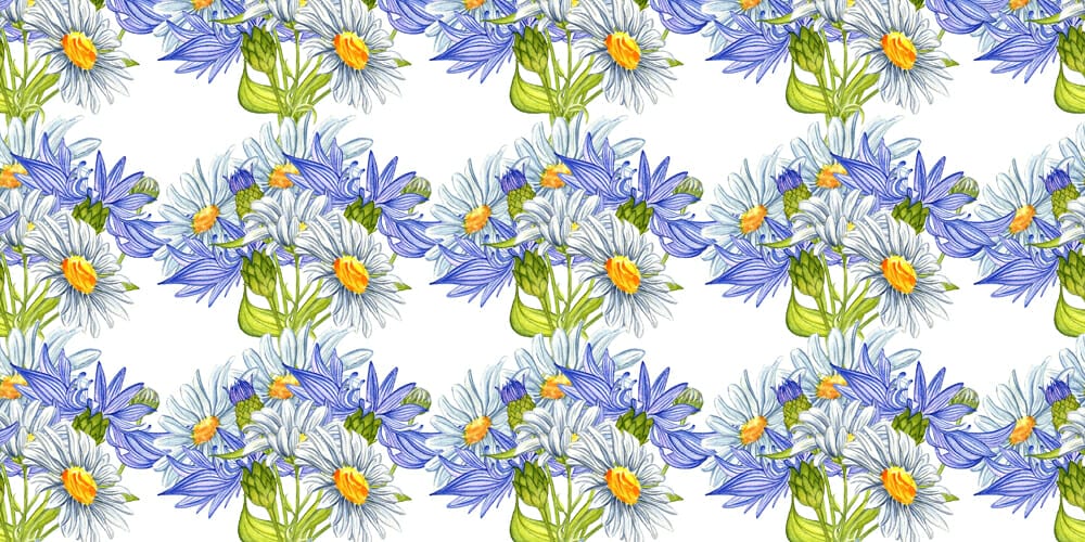 Wildflowers seamless patterns