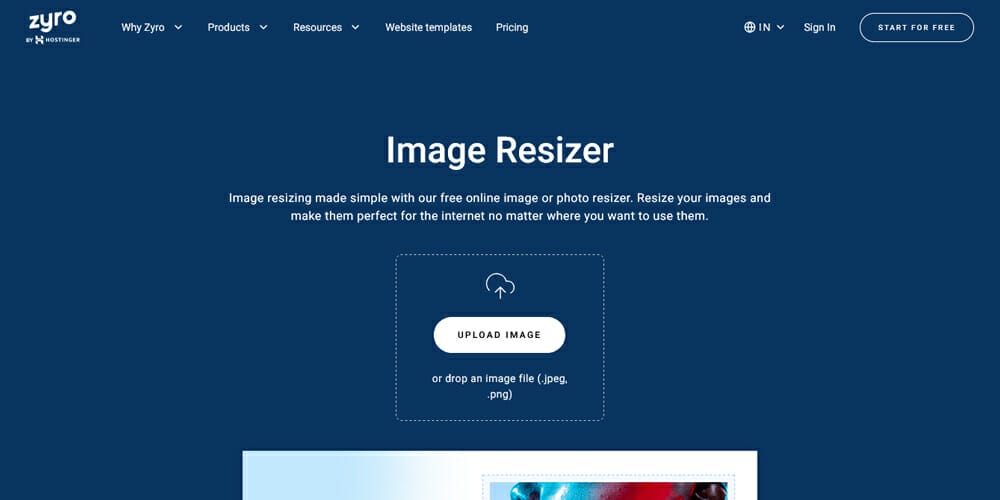The Best Image Optimization Tools 47 Zyro Image Resizer Tool