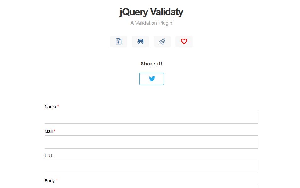 jQuery Validaty