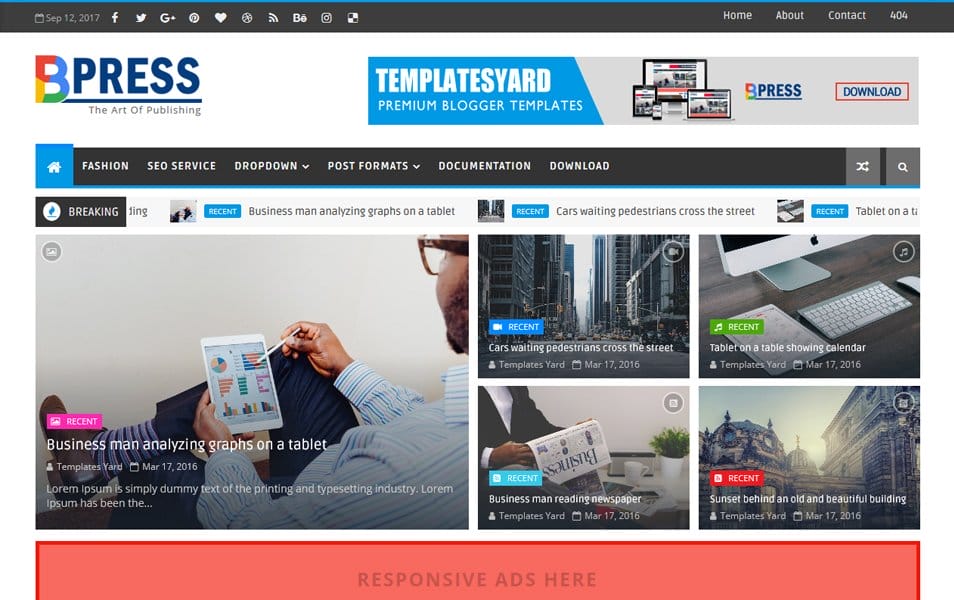 Bpress Responsive Blogger Template