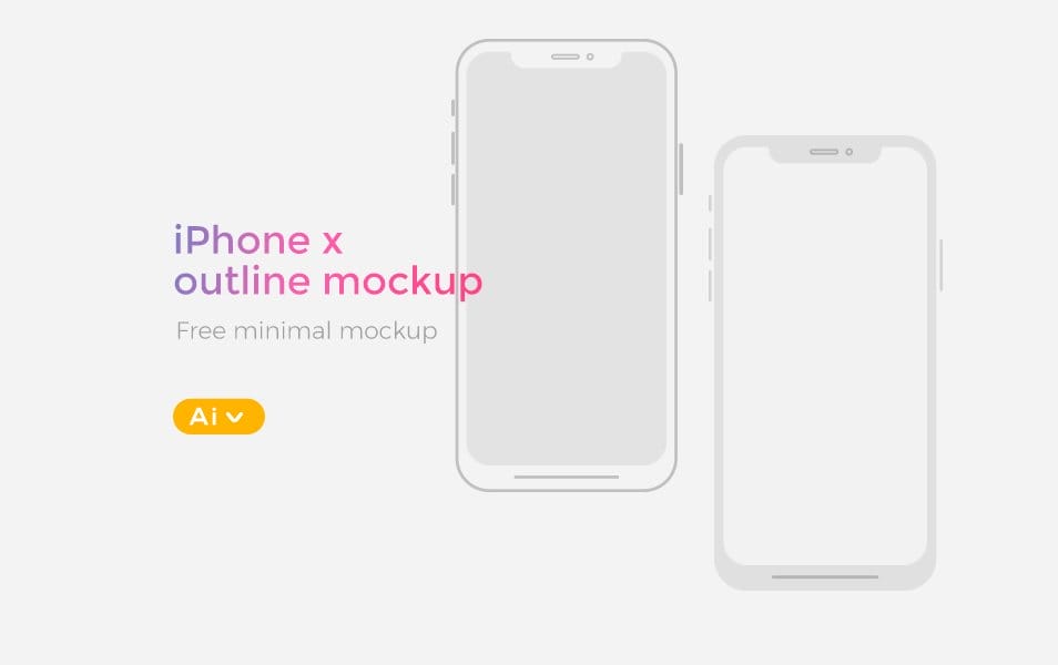 FREE iPhone X Illustrator Wireframe Mockup