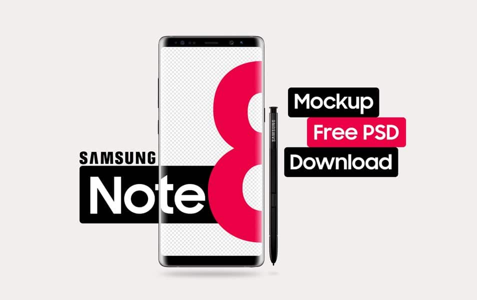 Free Samsung Galaxy Note 8 Mockup PSD
