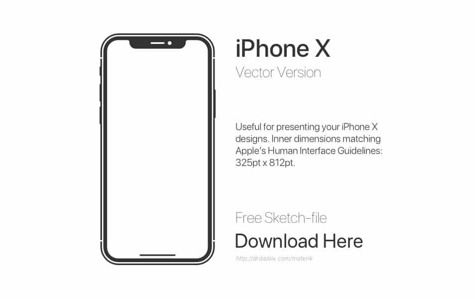 Free downloadable iPhone X Vector Sketch-file