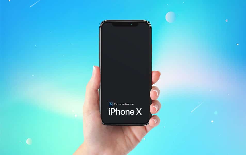 Free iPhone X on Hand Mockup