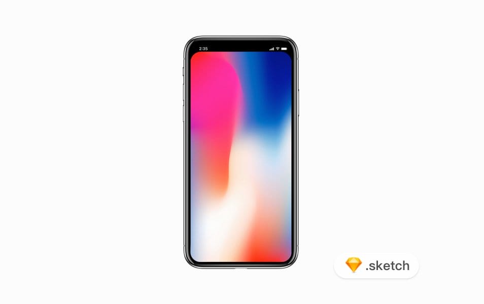 iPhone X mockup with Filled status bar