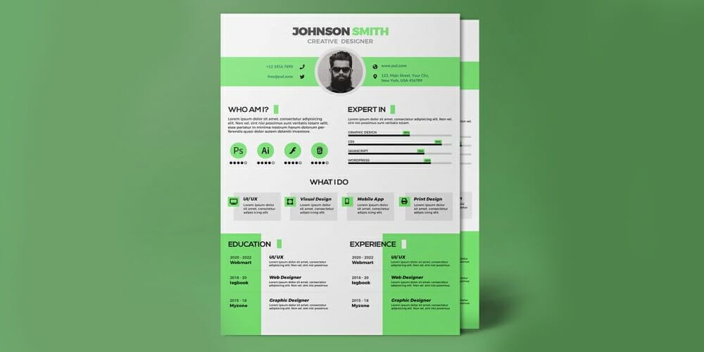 A4 Size Modern Clean Resume CV