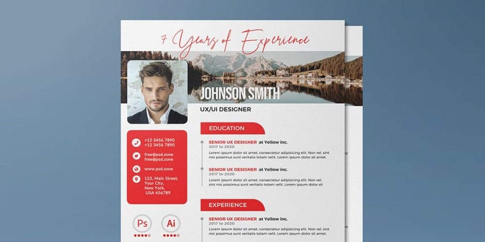 A4 Size Vertical Resume CV Template