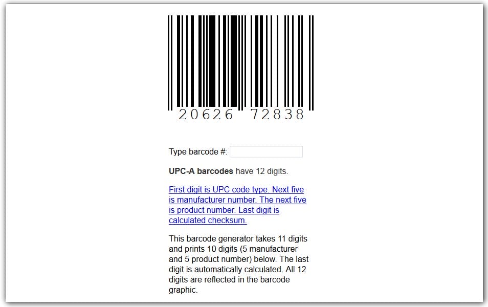 CSS Barcode (UPC-A) Generator