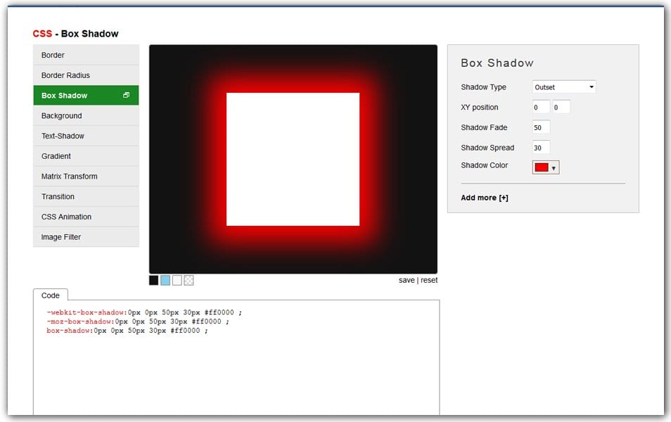 Генератор box shadow css Генератор box shadow css