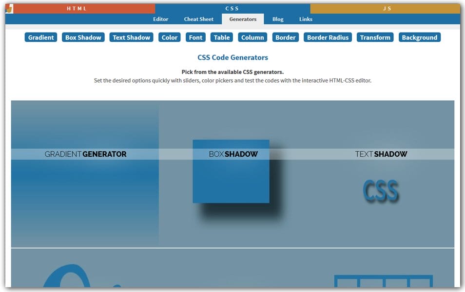 CSS Code Generators