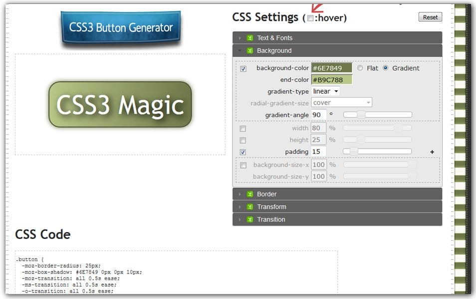 CSS Drive CSS3 Button Generator