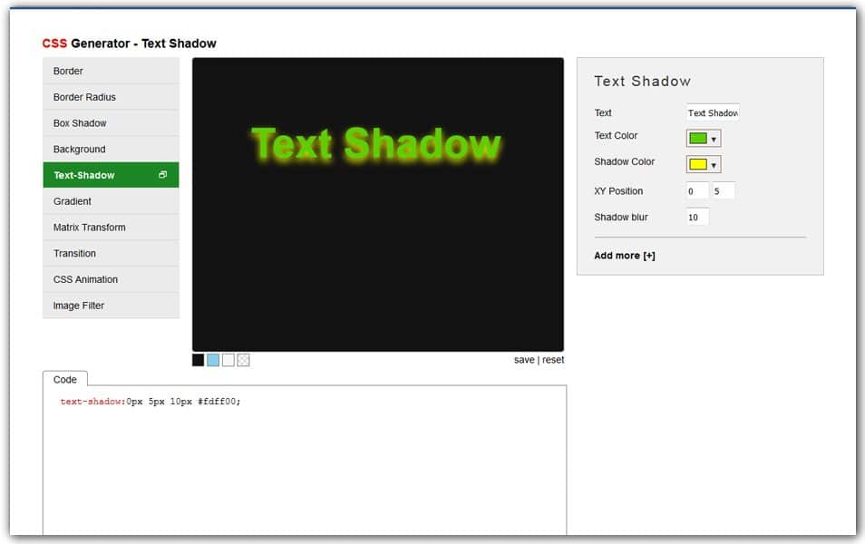 CSS Text Shadow Generator | AngryTools
