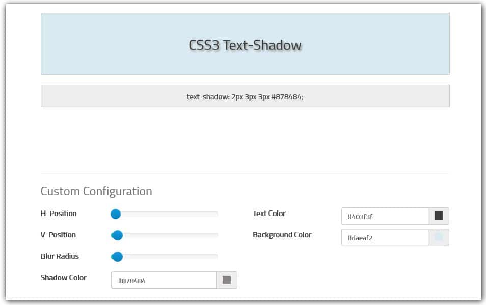 CSS Text-Shadow Generator