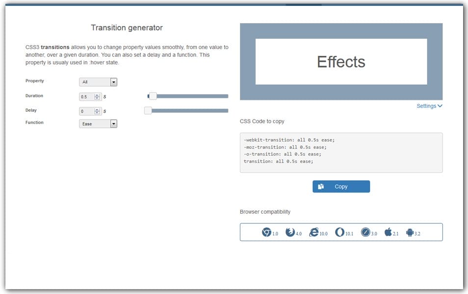 CSS Transition Generator | MakingCSS