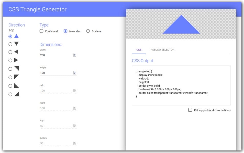 CSS Triangle Generator | DesignyourCode