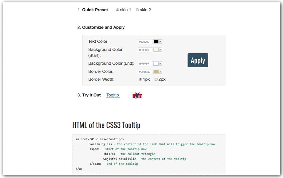 CSS3 Tooltip Maker
