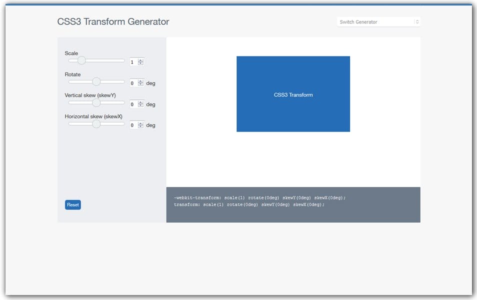 CSS3 Transform Generator | CSSReflex