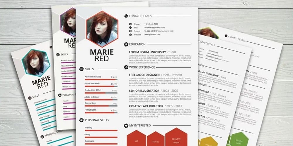 Clean professional resume template psd