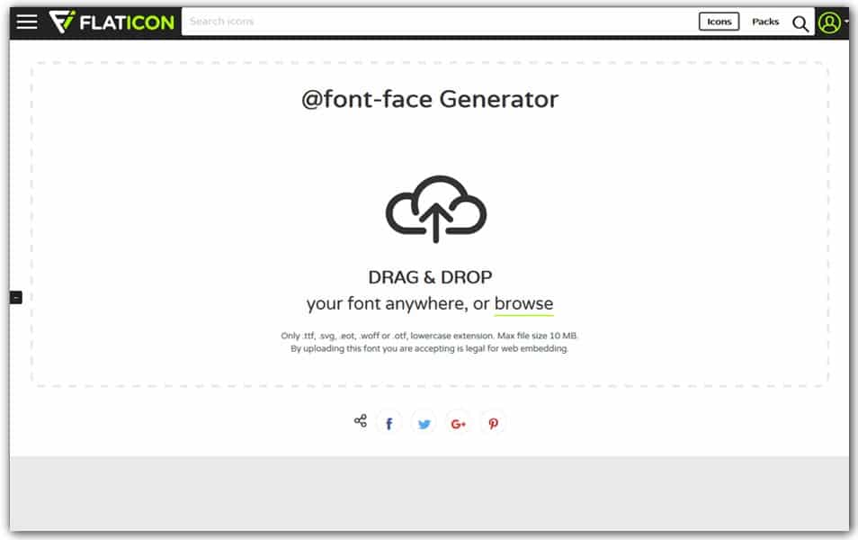 Flaticon @font-face Generator