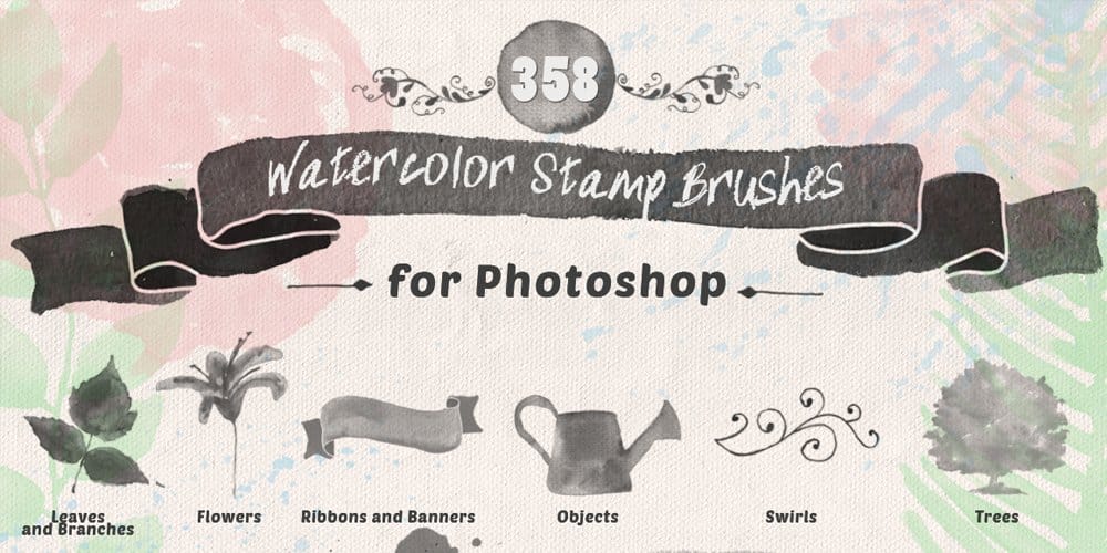 Floral Watercolor PS Stamp Brushes