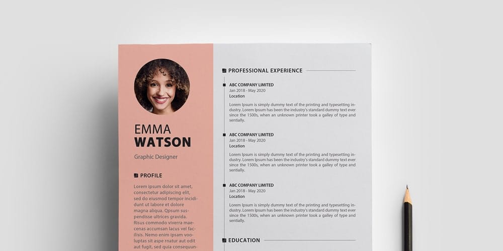 Free CV Resume Template PSD