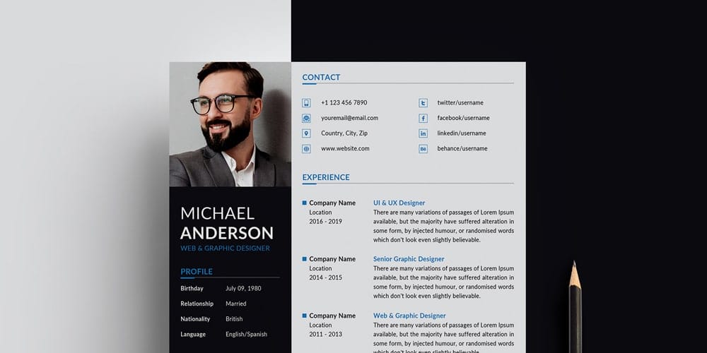 Ultimate Collection Of Free Resume Templates » CSS Author