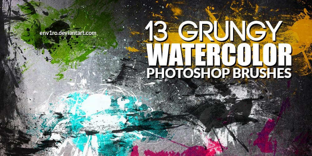 Grungy Watercolor Photoshop Brushes