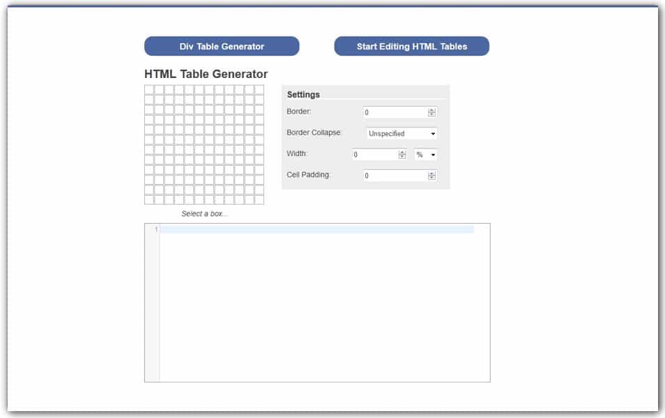 HTML Table Generator | HTML Cleaner