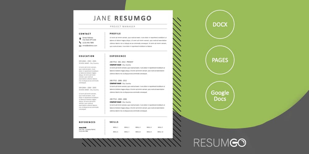 Leto Black and White Resume Template