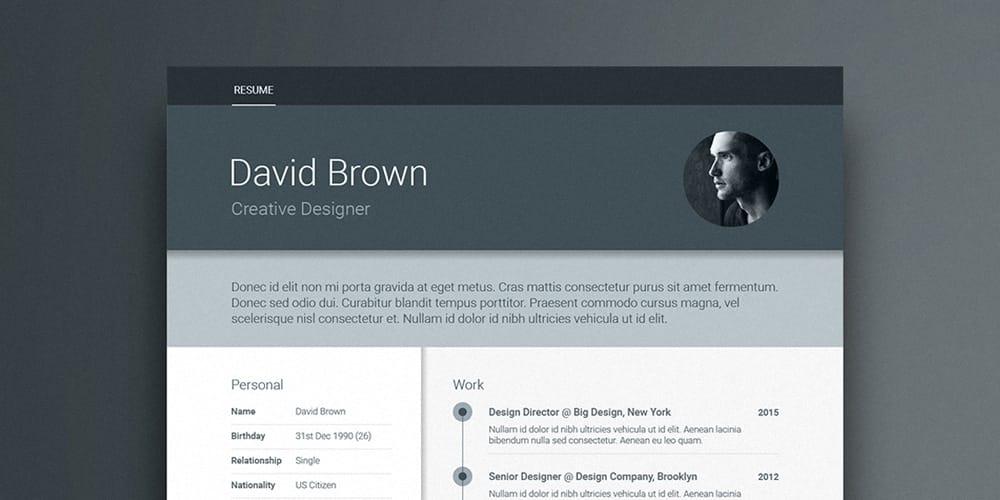 Material Resume Template